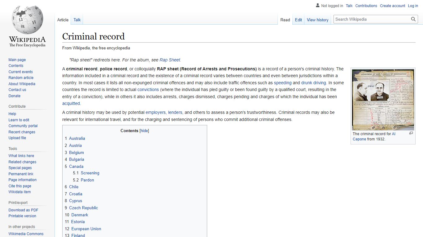 Criminal record - Wikipedia