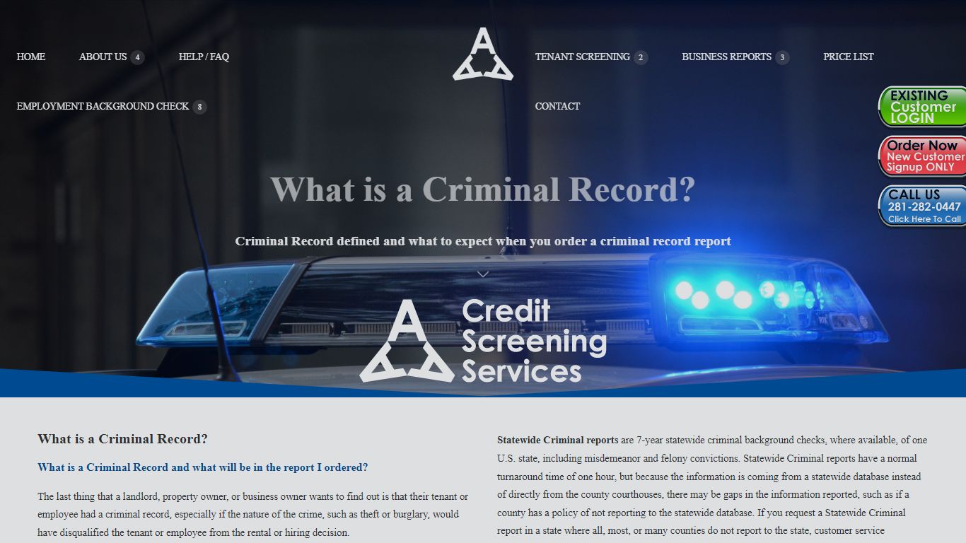 Criminal Record - What is it? - AAA Credit Screening